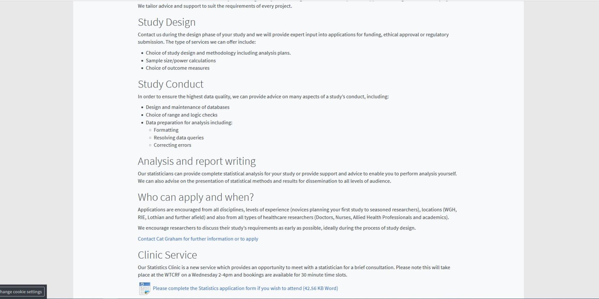 A screenshot of a generic content page with body text, headings, different levels of bullet points, and a blue link to a downloadable word document using accessible link text..